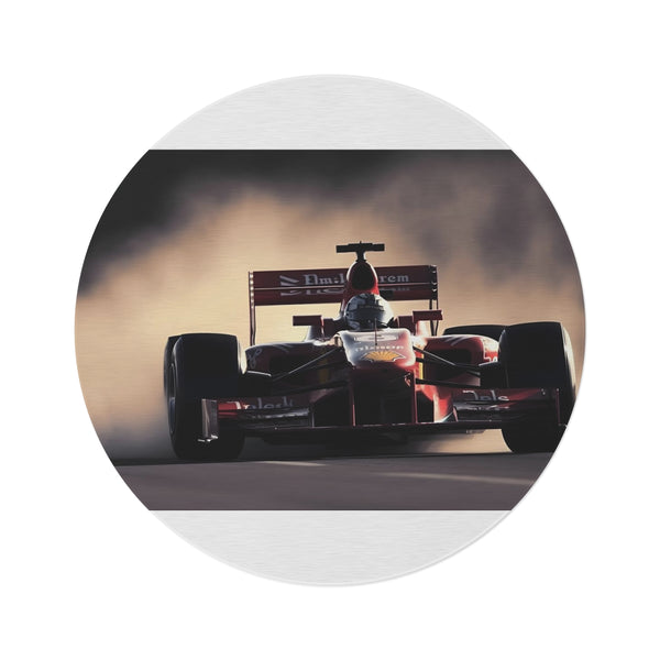 "F1 Racing Thrill Round Rug"