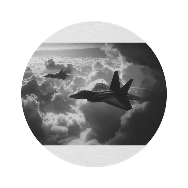 "F22 Raptor Airborne Round Rug"