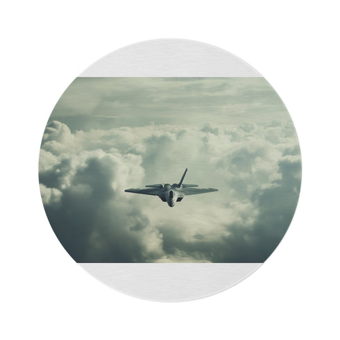 "F22 Raptor Round Rug: Soar in Style with this Fighter Jet Inspired Mat"