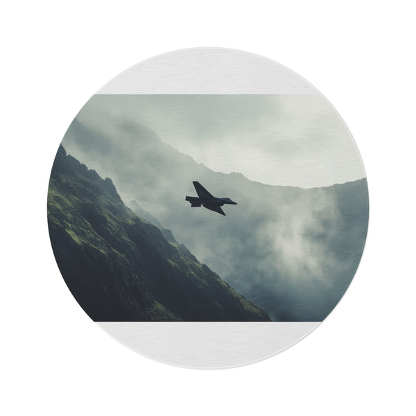 "F22 Raptor Round Rug – Soar in Style!"