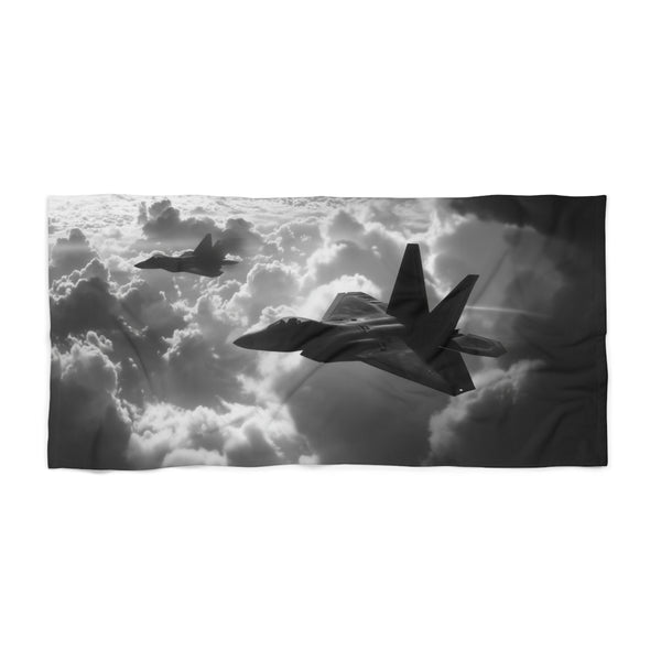 "F22 Raptor Soaring Beach Towel"