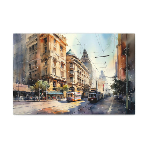 Stunning Melbourne skyline canvas print, perfect for art lovers and travelers.