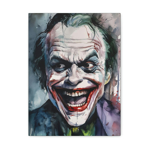 Jack Nicholson Joker Canvas Print - Iconic and maniacal villain artwork.