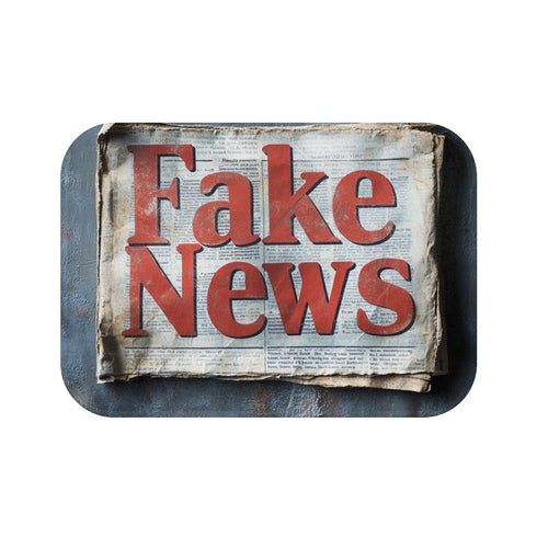 "Fake News Print Bath Mat: Stay Informed in Style"