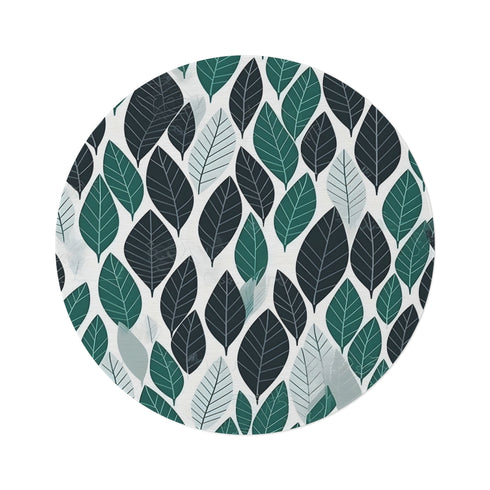 "Ferret Leaf Texture Round Rug"