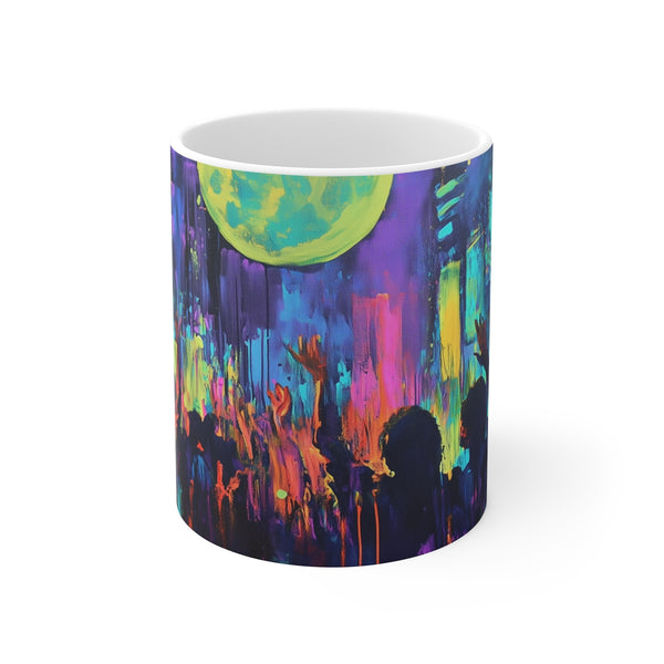 "Festival Full Moon Neon Coffee Mug"