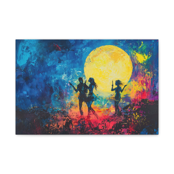 "Festival Moonlight Neon Colors Canvas"