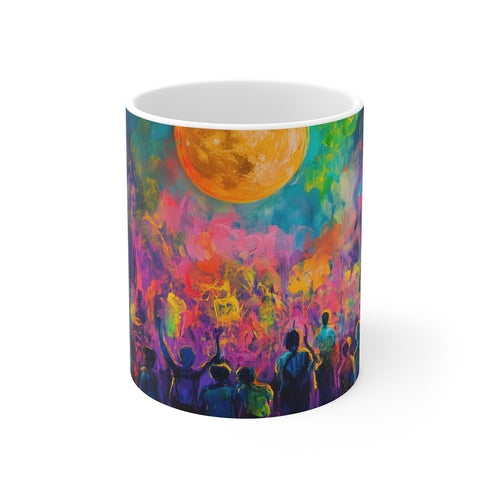 "Festival Night Moonlight Neon Mug"
