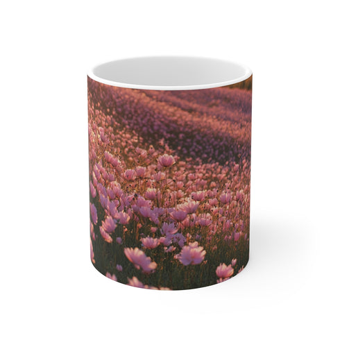 "Field Pink Sunset Floral Mug"