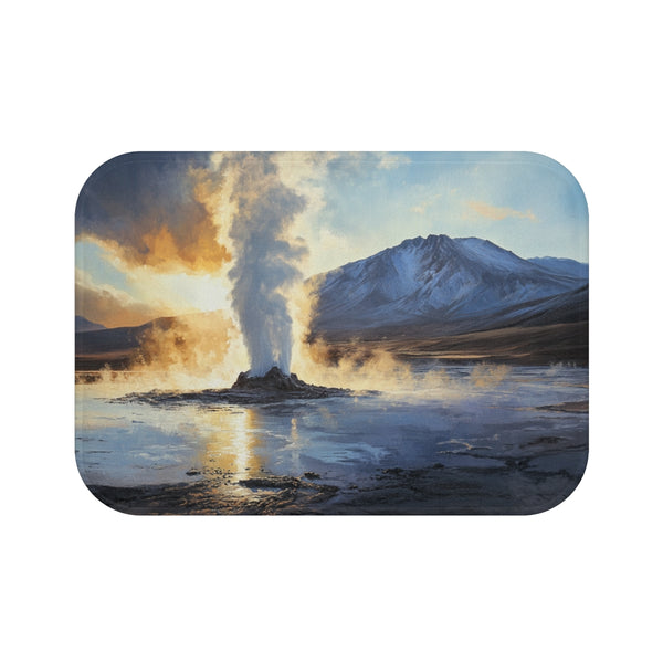 "Fiery Geyser Blast Bath Mat"