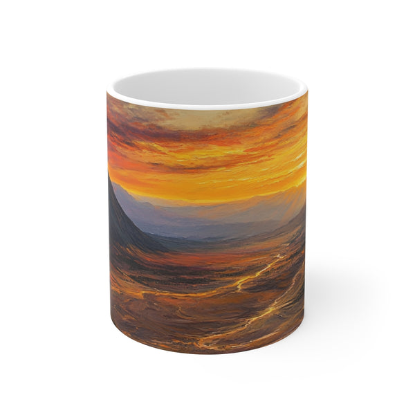 "Fiery Heart Sunrise Coffee Mug"