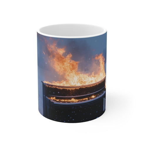 "Fiery Piano Art Coffee Mug"