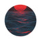 "Fiery Red Abstract Round Rug"
