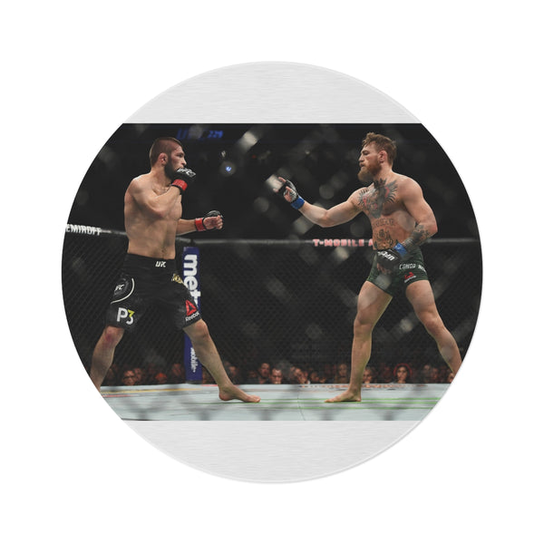 "Fight Night Round Rug: Mayweather vs Khabib Showdown"