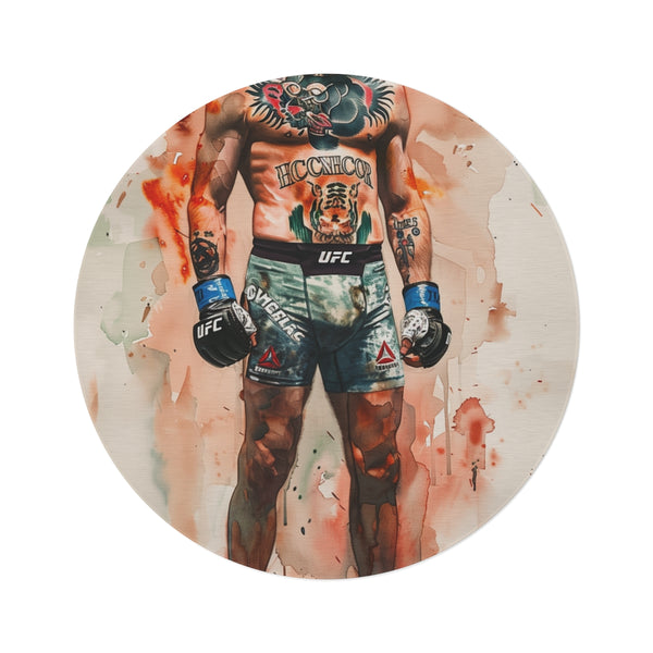 "Fighter's Fury: UFC Round Rug"