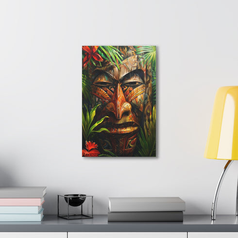 Fiji mask canvas print: colorful tribal beauty for home decor.