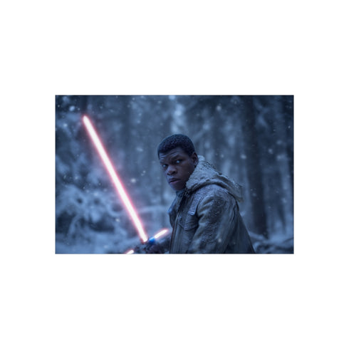 Finn Lightsaber Snowy Forest Poster