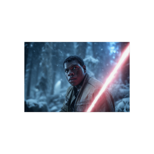 Finn with Lightsaber in SnowyForest