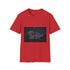 Firefly Constellation Forming Lion Shape Graphic Unisex Softstyle T-Shirt - Red Variant