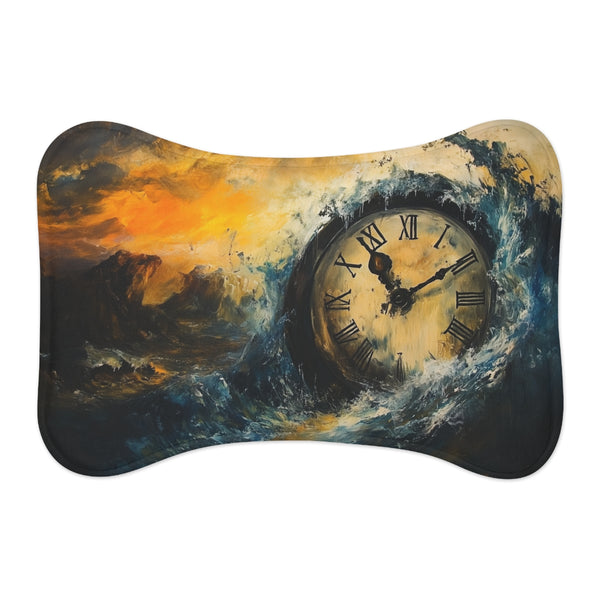 "Fleeting Time Pet Mat: Symbolic Clock Design"