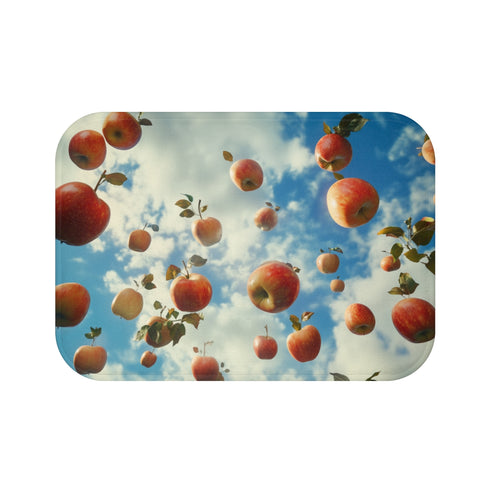 Floating apple orchard bath mat.
