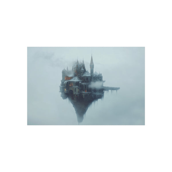 "Floating Castle Engulfed by Blizzard"