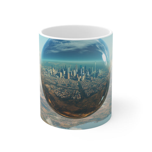 Floating City Glass Coffee Mug