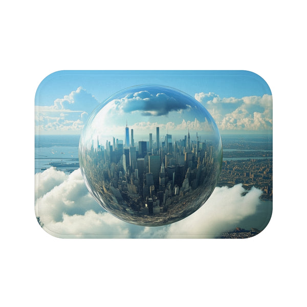 Floating Glass City Design Bathmat