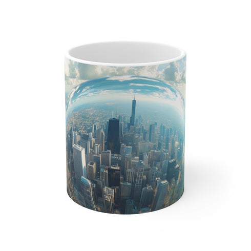 Floating Glass City Earth Mug