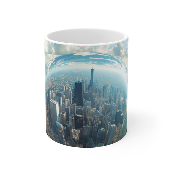 Floating Glass City Earth Mug