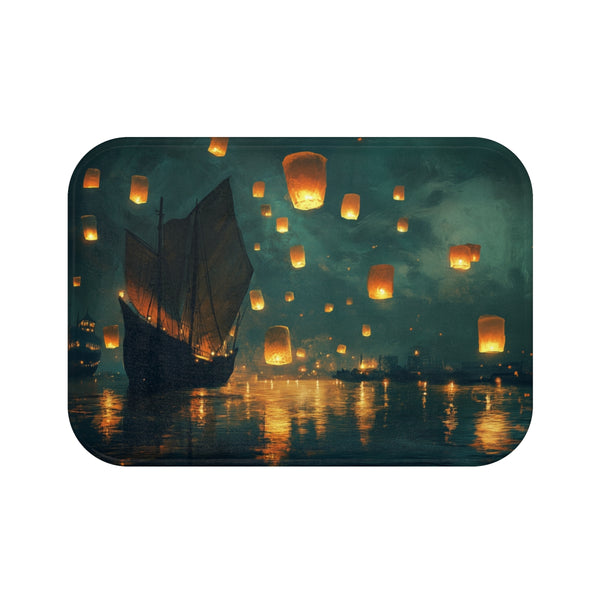 Floating Lanterns Bath Mat Design