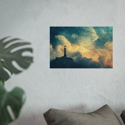 Floating Lighthouse Illuminates Stormy Skies