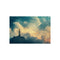 "Floating Lighthouse Illuminates Stormy Skies"