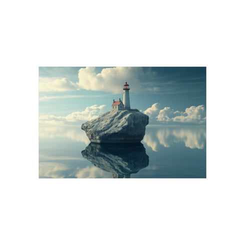 Floating Rock Lighthouse Inspirational Poster