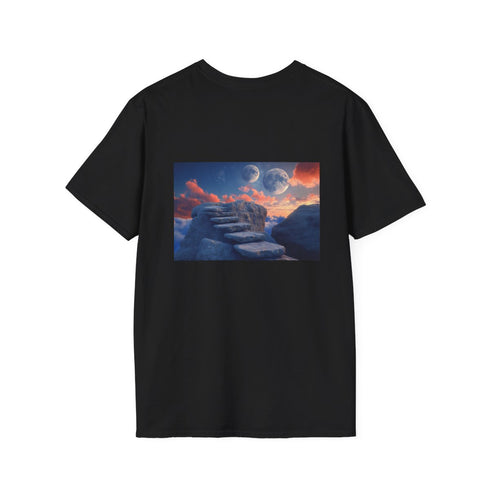 Floating Staircase Rocks Moon T-shirt