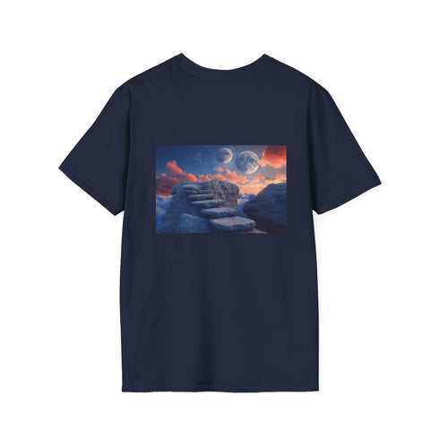 Floating Staircase Rocks Moon T-shirt