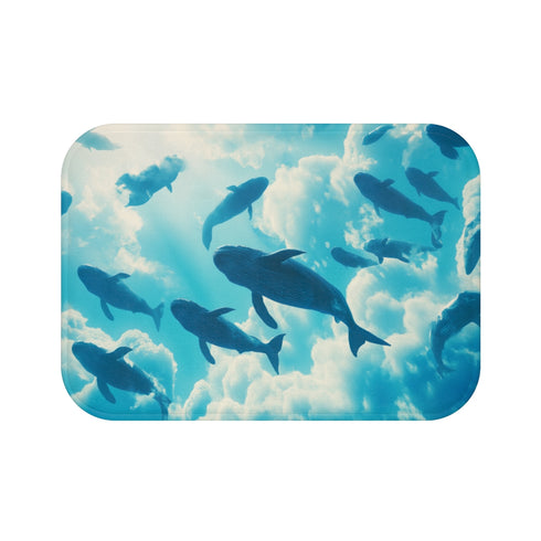 "Floating Whale Sky Bath Mat"