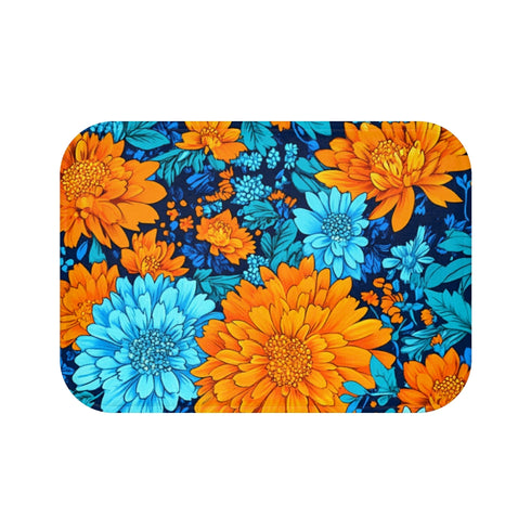 "Floral Blooms Bath Mat: Bursting with Color!"