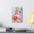 Princess Peach floral canvas art, vibrant flowers, perfect for fans.