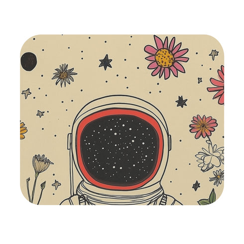 Flower Astronaut Galaxy Mouse Pad