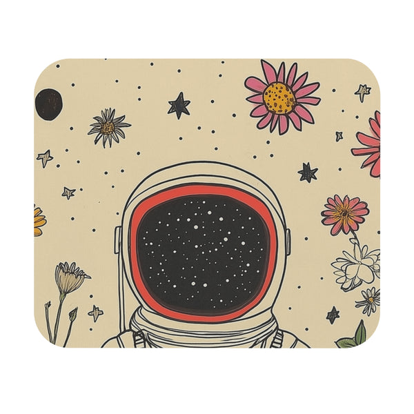 Flower Astronaut Galaxy Mouse Pad