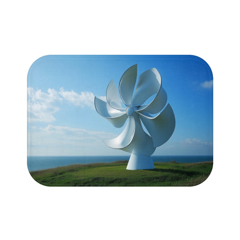 Flower Petal-Shaped Wind Turbine Bath Mat