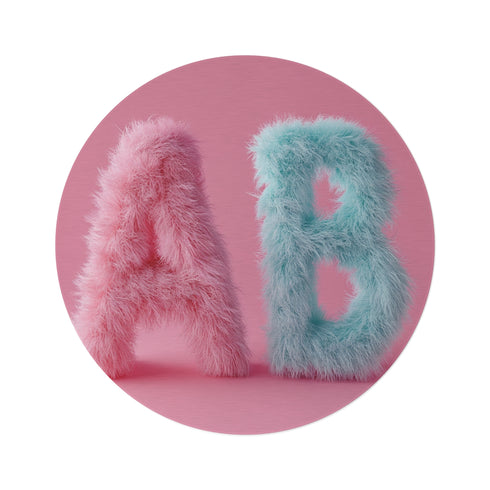 "Fluffy Alphabet Bliss Round Rug"