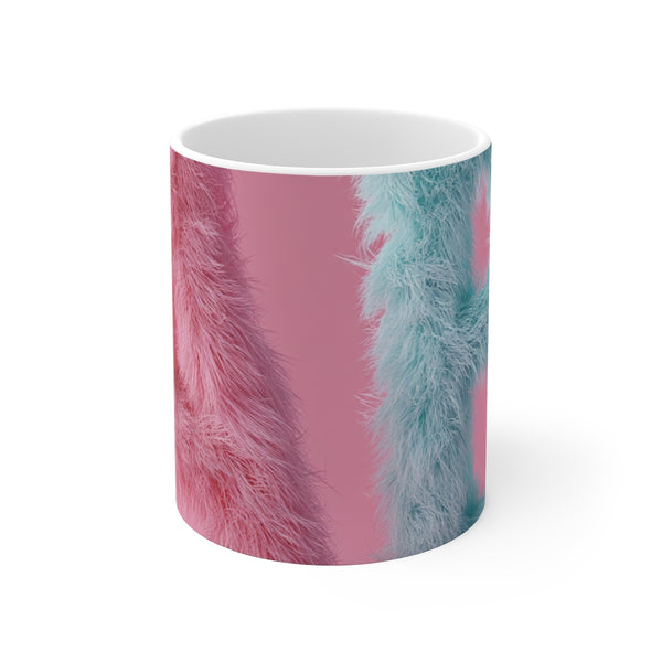 Fluffy Alphabet Coffee Mug - Pink Background
