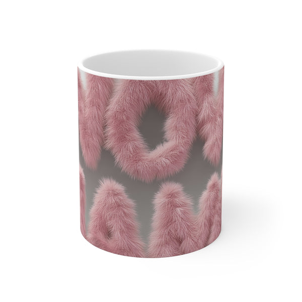 "Fluffy Pink 3D Lettering Mug"