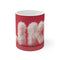 "Fluffy White Fur Text Mug"