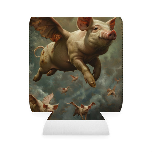 Flying Pigs Painting Can Cooler