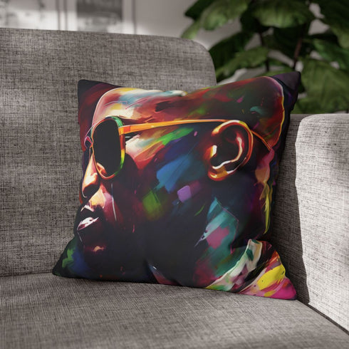 Floyd Mayweather Neon Watercolor (Edition II) — Double-Sided Cushion Cover — Sofa & Armchair Living Room Lifestyle View