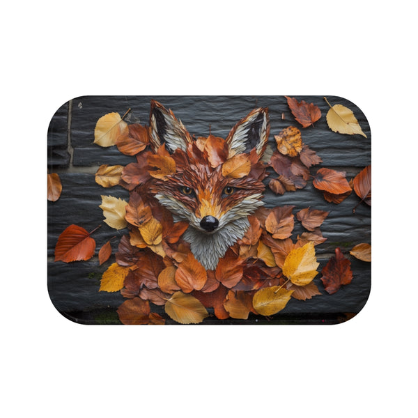 Fox Autumn Leaves Inspired Bath Mat