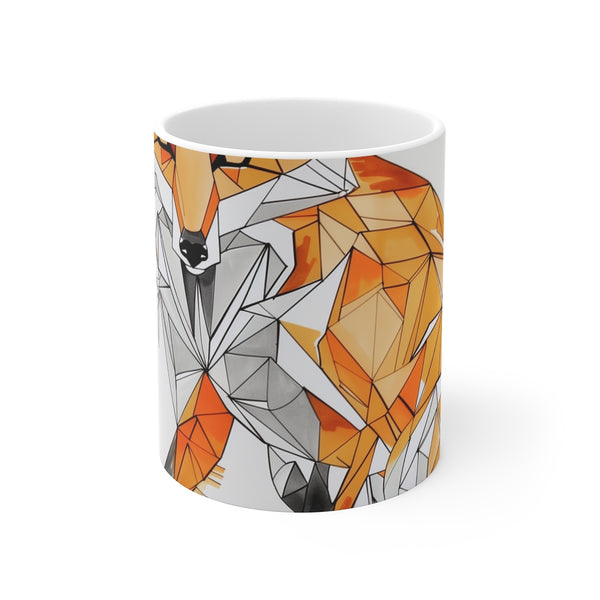 "Fox Geometry Coffee Mug: Sleek Design"
